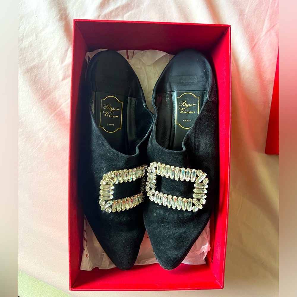 Roger Vivier Suede Mules